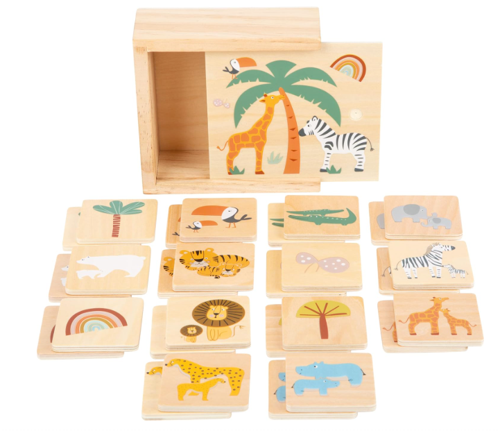 Small Foot puidust memomäng Safari